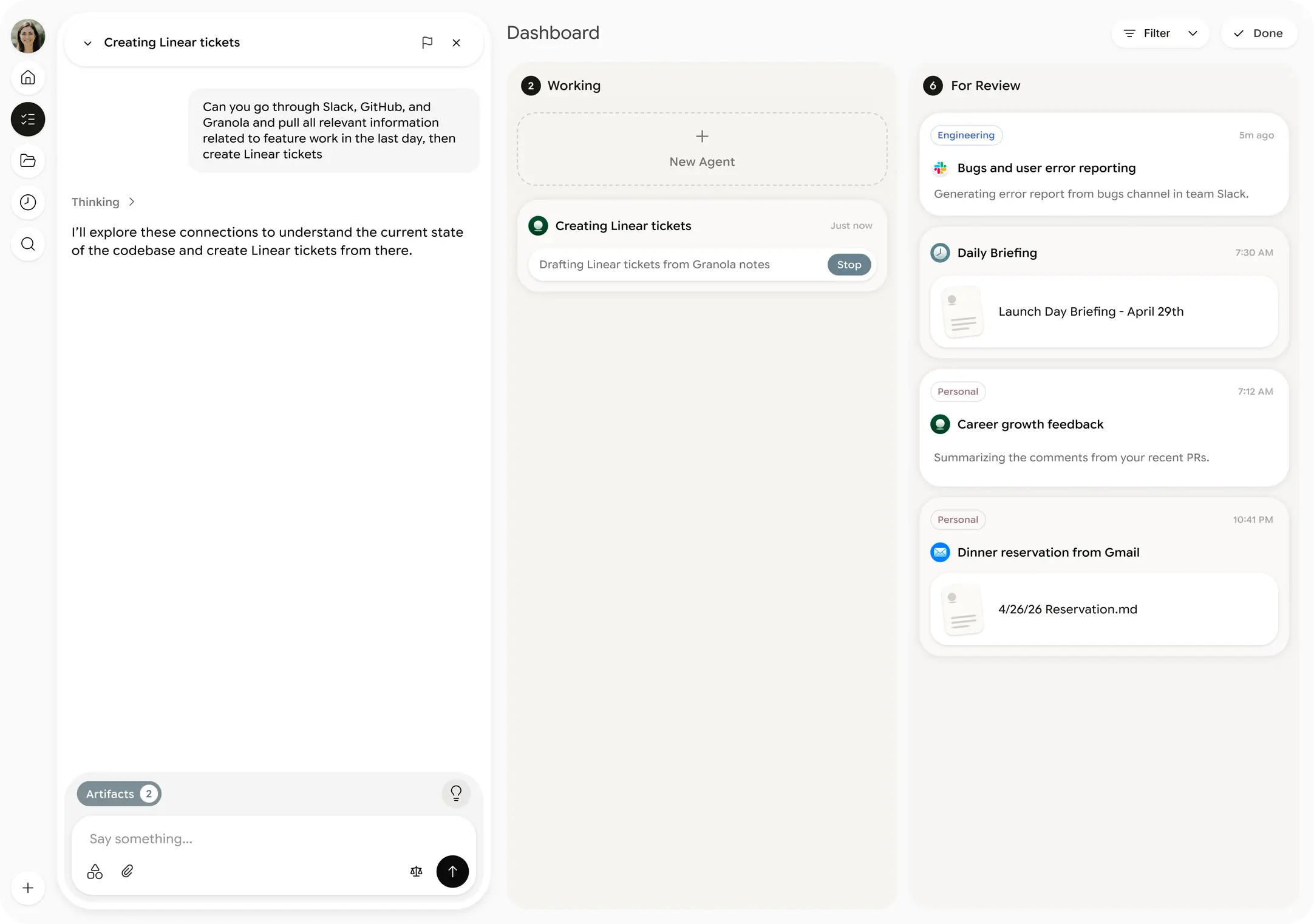 Sauna mission control dashboard showing agents, tasks, and connected tools