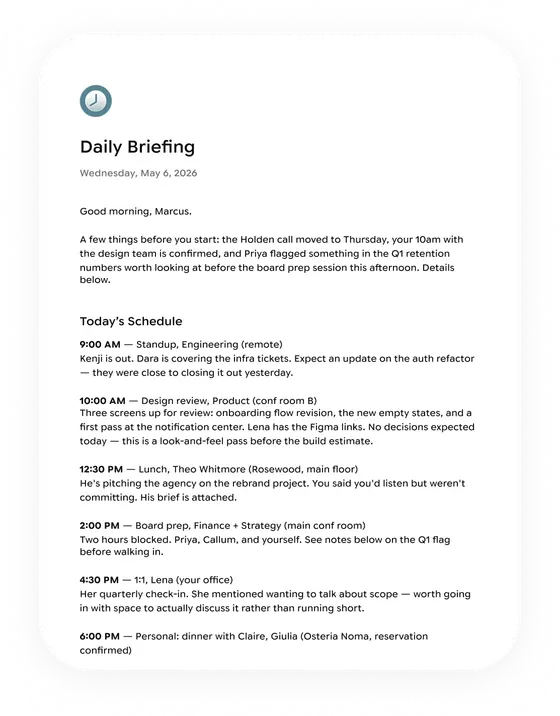 Daily briefing document