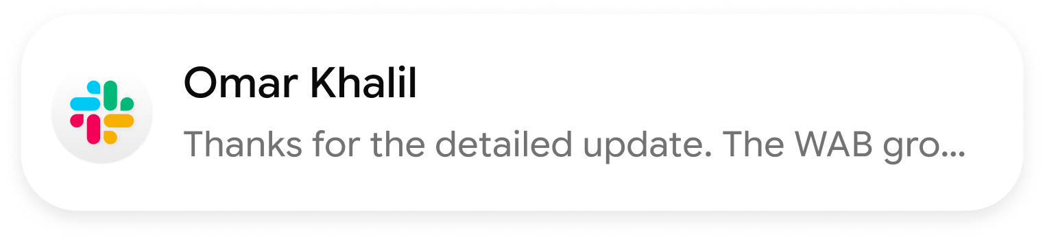 Slack message