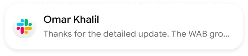Slack message