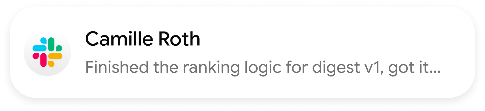Slack message